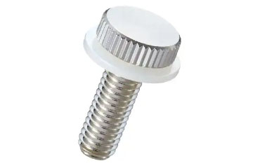 黄銅 ローレットツマミ(低頭･PTFEワッシャー組込) NB-G-T /頭径φ16x5H (Z5タイプ)(ニッケルメッキ)